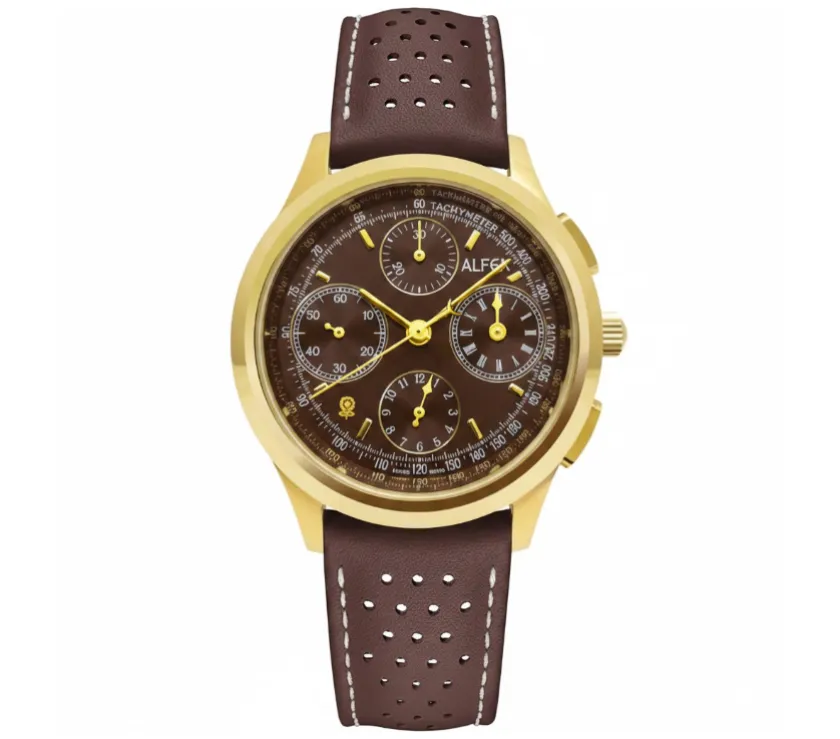 Alfex Tudor Swiss 7750 Chrono Two Independent Zime Zones Wristwatch