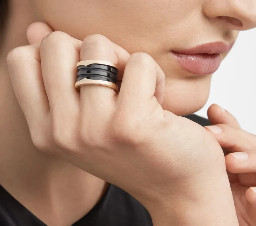 BVLGARI ZERO1 345846 18K Black Ceramic RING