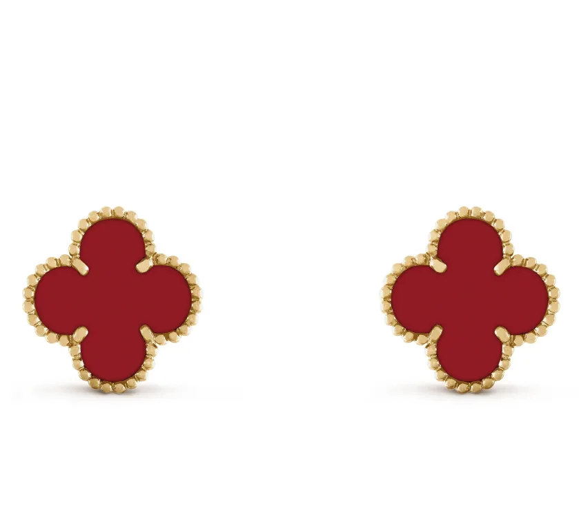 Van Cleef Arpels Vintage Alhambra VCARD40400 Earrings 18K Carnelian